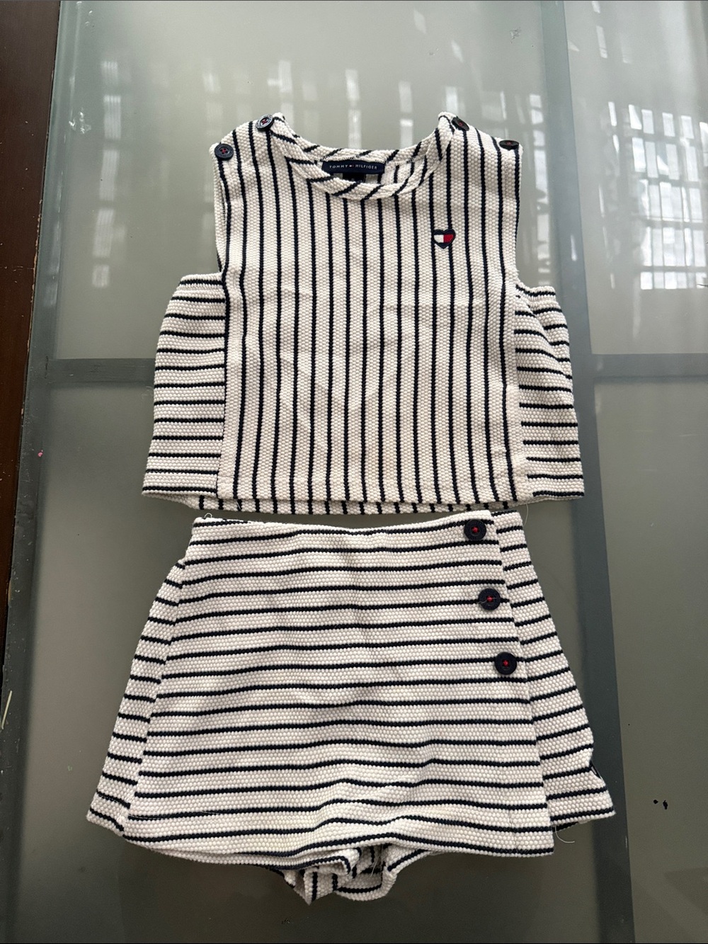 Tommy Hilfiger Navy & White Striped Knit Two-Piece Set